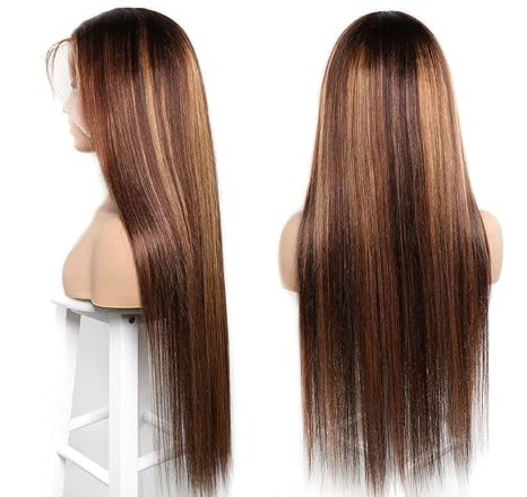 Straight Highlight 13X4 Transparent Lace Wig