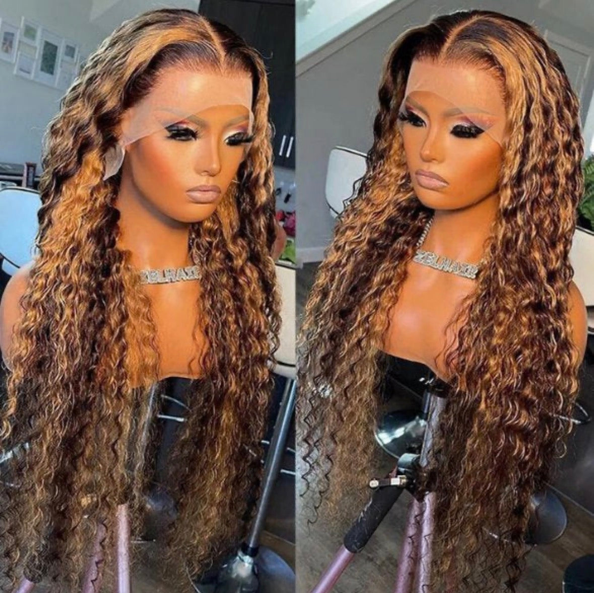 Deep Wave Highlight 13x4 Transparent Lace Wig